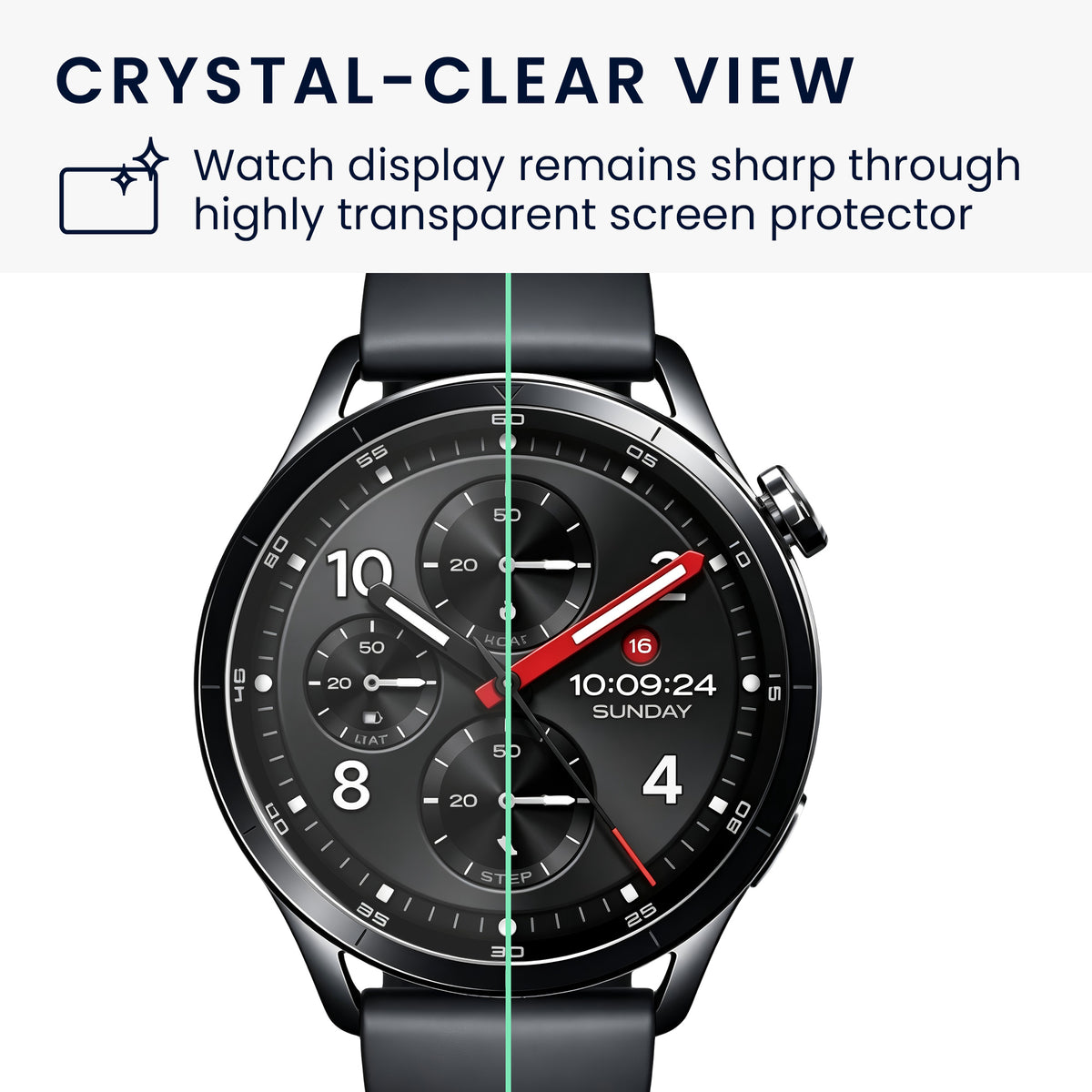 kwmobile 2x Schutzglas kompatibel mit Xiaomi Watch S5 46mm Folie - Hart Glas Schutzfolie für Smartwatch - Displayschutz für Fitness Tracker Transparent Transparent