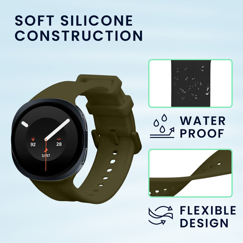 kwmobile 2x Uhrenarmband für Samsung Galaxy Watch 9 Armband - Fitnesstracker Band Set aus TPU Silikon - Ersatzarmband Smartwatch - Schwarz Dunkelgrün Schwarz