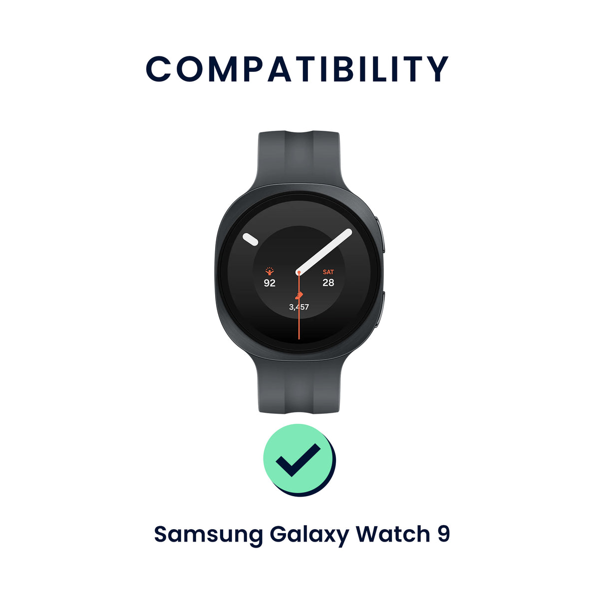 kwmobile 2x Uhrenarmband für Samsung Galaxy Watch 9 Armband - Fitnesstracker Band Set aus TPU Silikon - Ersatzarmband Smartwatch - Orange Schwarz Orange