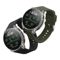 kwmobile 2x Uhrenarmband für Amazfit Cheetah 2 Ultra Armband - Fitnesstracker Band Set aus TPU Silikon - Ersatzarmband Smartwatch - Schwarz Dunkelgrün Schwarz