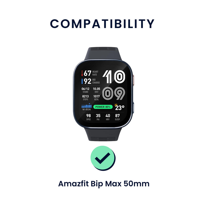 kwmobile 2x Uhrenarmband für Amazfit Bip Max 50mm Armband - Fitnesstracker Band Set aus TPU Silikon - Ersatzarmband Smartwatch - Schwarz Dunkelgrün Schwarz