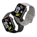 kwmobile 2x Uhrenarmband für Xiaomi Redmi Watch 6 / Redmi Watch 5 Armband - Fitnesstracker Band Set aus TPU Silikon - Ersatzarmband Smartwatch - Schwarz Hellgrau Schwarz