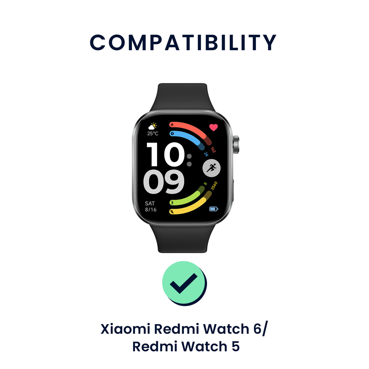 kwmobile 2x Uhrenarmband für Xiaomi Redmi Watch 6 / Redmi Watch 5 Armband - Fitnesstracker Band Set aus TPU Silikon - Ersatzarmband Smartwatch - Schwarz Hellgrau Schwarz