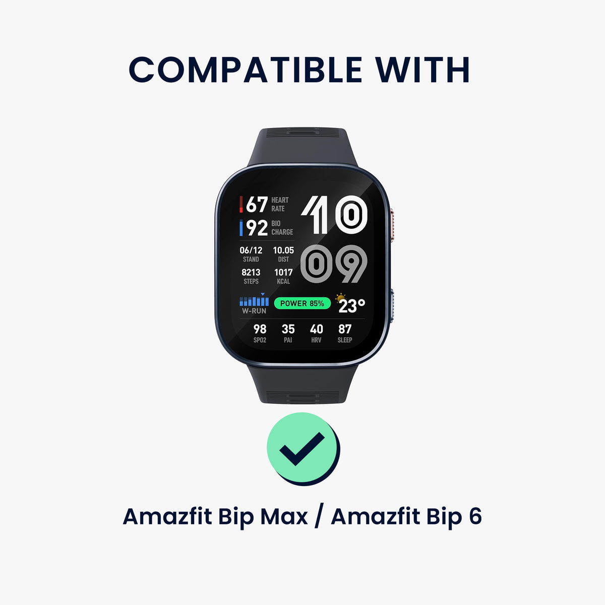 kwmobile Echtleder Uhrenarmband für Amazfit Bip Max / Amazfit Bip 6 Armband - Ersatzarmband für Fitnesstracker - Wechselarmband Smartwatch - Dunkelbraun Dunkelbraun