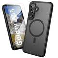 Oakshield Hülle für Samsung Galaxy A55 Hülle - Handyhülle [kompatibel mit MagSafe] - TPU Schutzhülle [robuster Fallschutz] - Mit [Schutzglas] - Case Schwarz Schwarz  