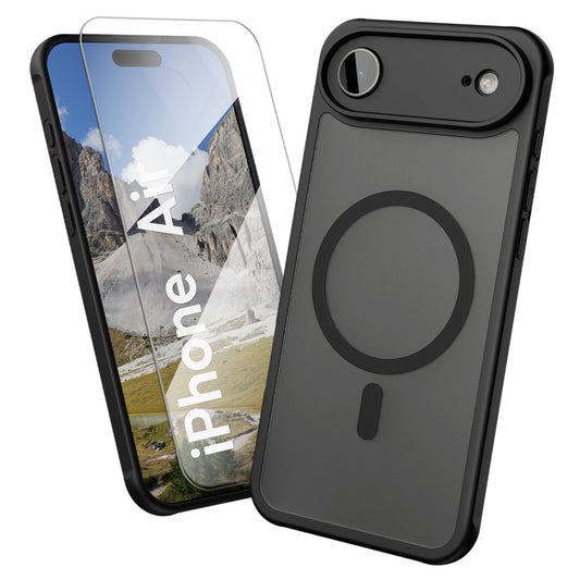 Oakshield Hülle für Apple iPhone Air Hülle - Handyhülle [kompatibel mit MagSafe] - TPU Schutzhülle [robuster Fallschutz] - Mit [Schutzglas] - Case Schwarz Schwarz  