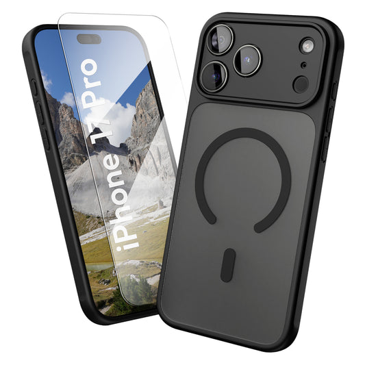 Oakshield Hülle für Apple iPhone 17 Pro Hülle - Handyhülle [kompatibel mit MagSafe] - TPU Schutzhülle [robuster Fallschutz] - Mit [Schutzglas] - Case Schwarz Schwarz  