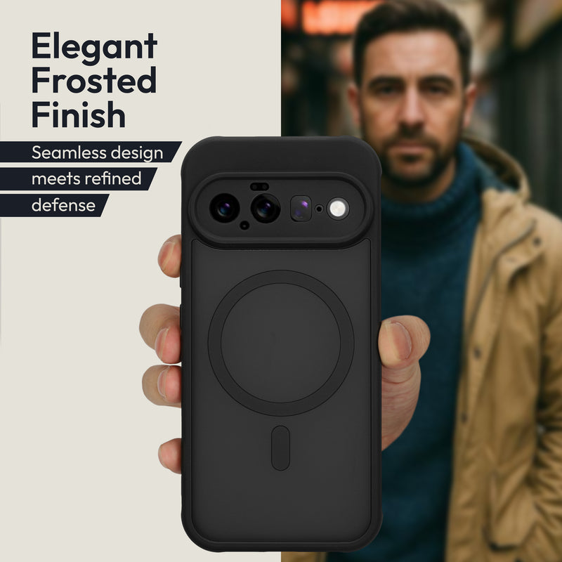 Oakshield Hülle für Google Pixel 11 Hülle - Handyhülle [kompatibel mit MagSafe] - TPU Schutzhülle [robuster Fallschutz] - Mit [Schutzglas] - Case Schwarz Schwarz