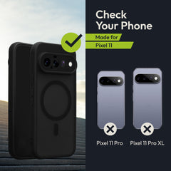 Oakshield Hülle für Google Pixel 11 Hülle - Handyhülle [kompatibel mit MagSafe] - TPU Schutzhülle [robuster Fallschutz] - Mit [Schutzglas] - Case Schwarz Schwarz