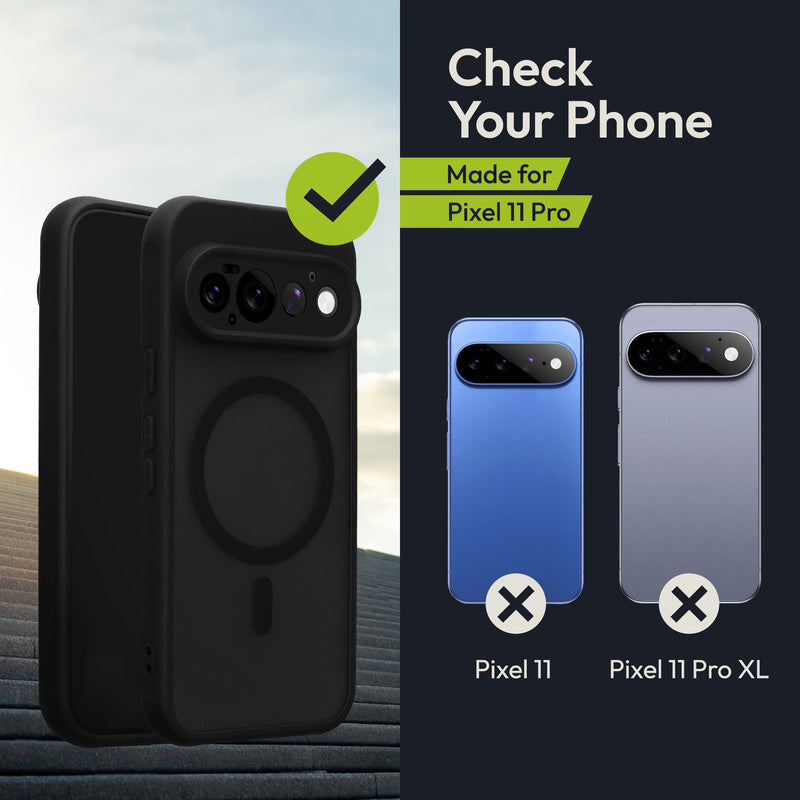 Oakshield Hülle für Google Pixel 11 Pro Hülle - Handyhülle [kompatibel mit MagSafe] - TPU Schutzhülle [robuster Fallschutz] - Mit [Schutzglas] - Case Schwarz Schwarz