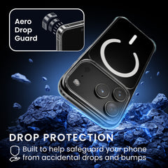 Oakshield Transparent Case für Apple iPhone 17 Pro Max Hülle - Crystal Clear Handyhülle mit Anti-Vergilbung & 9H Glas Displayschutz - kompatibel mit MagSafe - Transparent Weiß Transparent