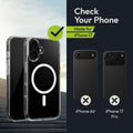 Oakshield Transparent Case für Apple iPhone 17 Hülle - Crystal Clear Handyhülle mit Anti-Vergilbung & 9H Glas Displayschutz - kompatibel mit MagSafe - Transparent Weiß Transparent