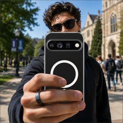 Oakshield Transparent Case für Google Pixel 11 Pro XL / Pixel 10 Pro XL Hülle - Crystal Clear Handyhülle mit Anti-Vergilbung & 9H Glas Displayschutz - kompatibel mit MagSafe - Transparent Weiß Transparent