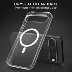 Oakshield Transparent Case für Google Pixel 11 Pro XL / Pixel 10 Pro XL Hülle - Crystal Clear Handyhülle mit Anti-Vergilbung & 9H Glas Displayschutz - kompatibel mit MagSafe - Transparent Weiß Transparent