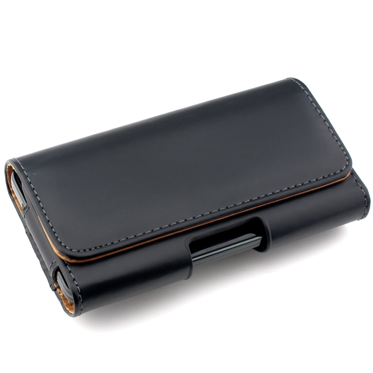 kwmobile Gürteltasche Hülle für Handys mit Gürtelclip - 14,4 x 7 cm Kunstleder Gürtel Case mit Gürtelschlaufe Schwarz Schwarz  
