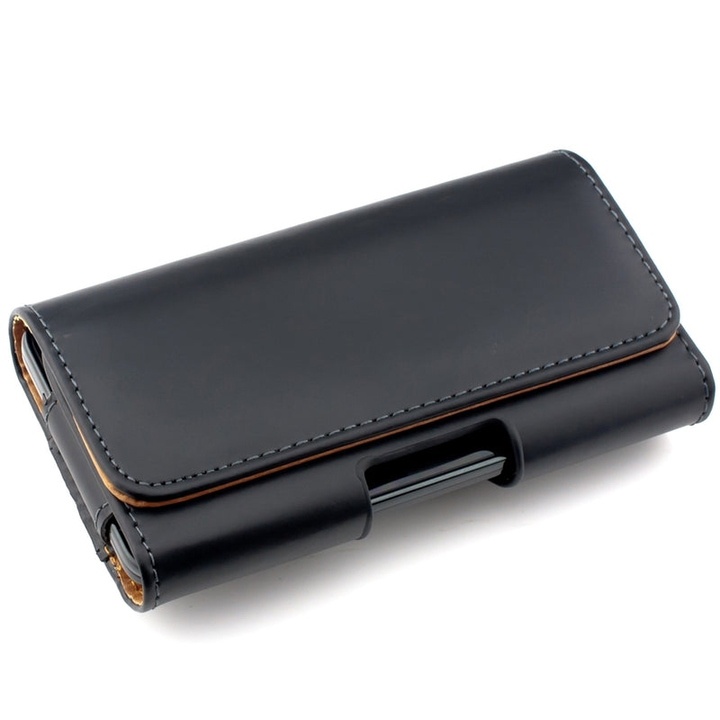 kwmobile Gürteltasche Hülle für Handys mit Gürtelclip - 14,4 x 7 cm Kunstleder Gürtel Case mit Gürtelschlaufe Schwarz Schwarz  