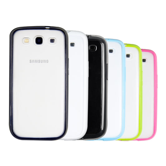 kwmobile Handyhülle kompatibel mit Samsung Galaxy S3 / S3 Neo - Hülle transparent - Stoßfestes Handy Case Cover mit Kameraschutz - Weiß Weiß  
