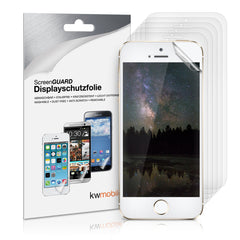 kwmobile 6x Displayschutzfolie kompatibel mit Apple iPhone SE (1.Gen 2016) / iPhone 5 / iPhone 5S Folie - klare Schutzfolien Set in transparent Transparent  