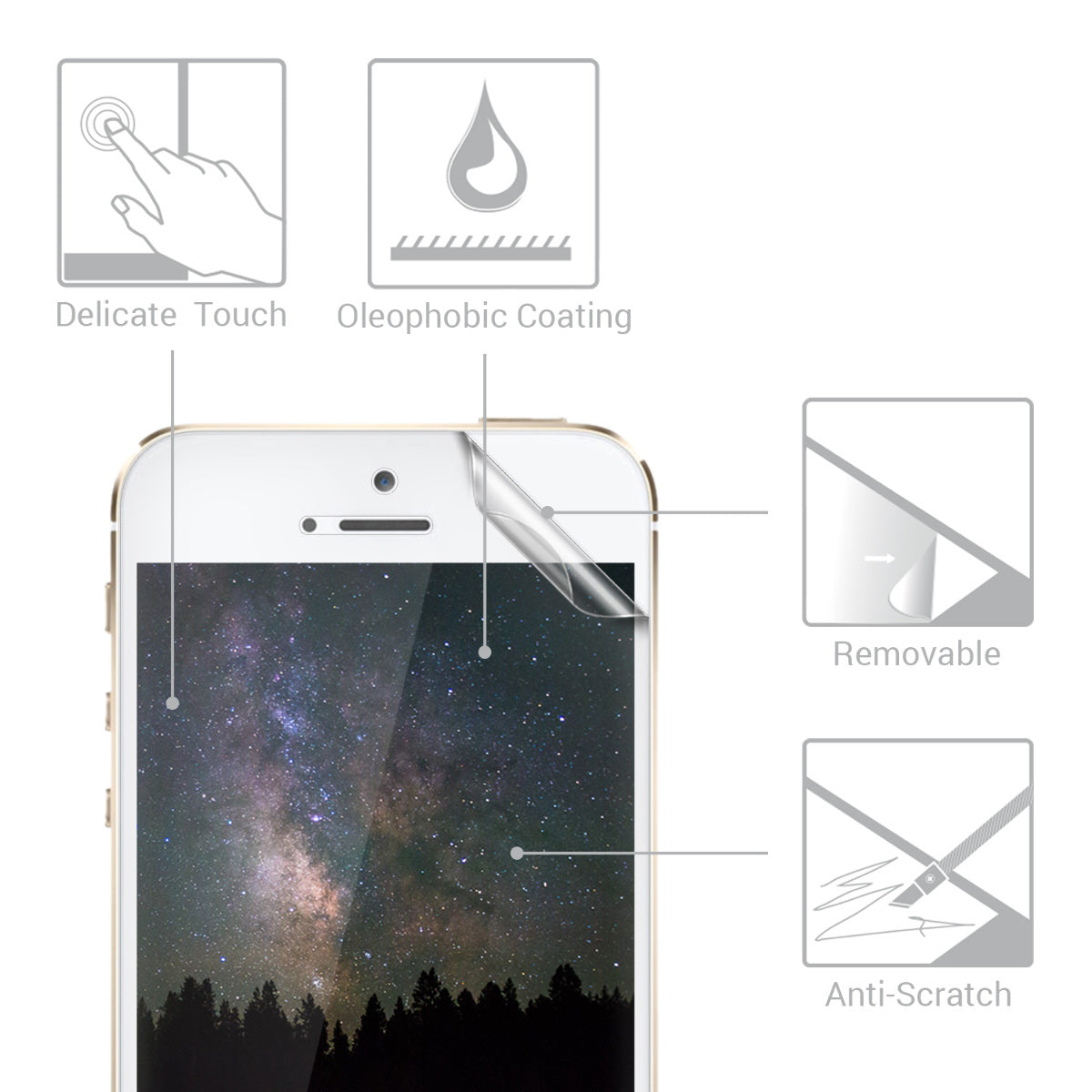 6x Folie kristallklar für Apple iPhone SE (1.Gen 2016) / iPhone 5 / iPhone 5S
