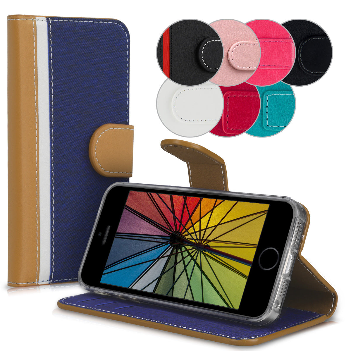 Wallet Case kompatibel mit Apple iPhone SE (1.Gen 2016) / iPhone 5 / iPhone 5S