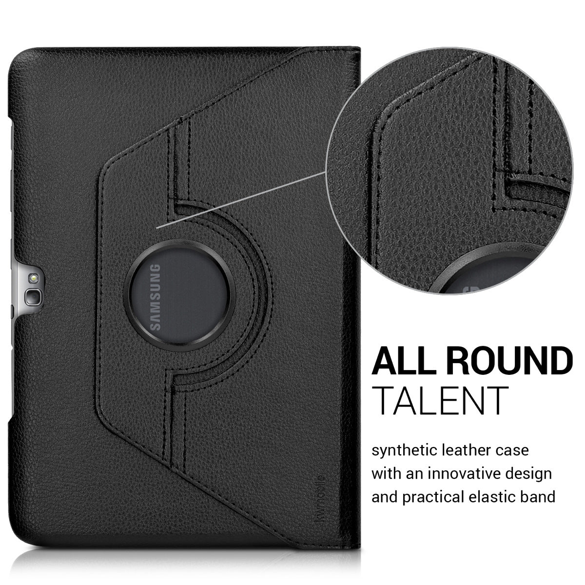 kwmobile Schutzhülle kompatibel mit Samsung Galaxy Note 10.1 N8000 / N8010 - Hülle 360° Tablet Cover Case