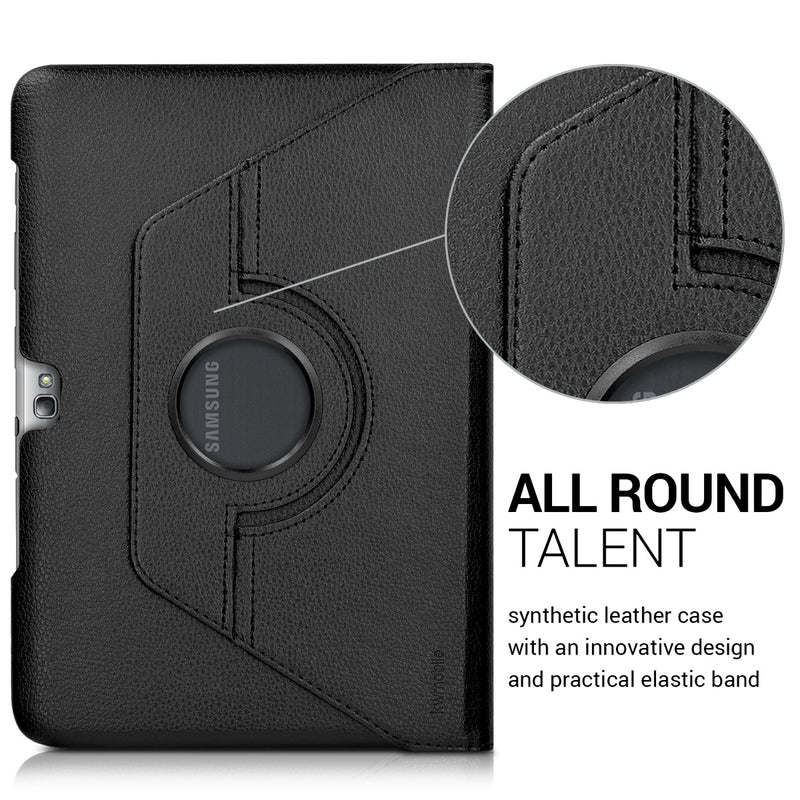 kwmobile Schutzhülle kompatibel mit Samsung Galaxy Note 10.1 N8000 / N8010 - Hülle 360° Tablet Cover Case