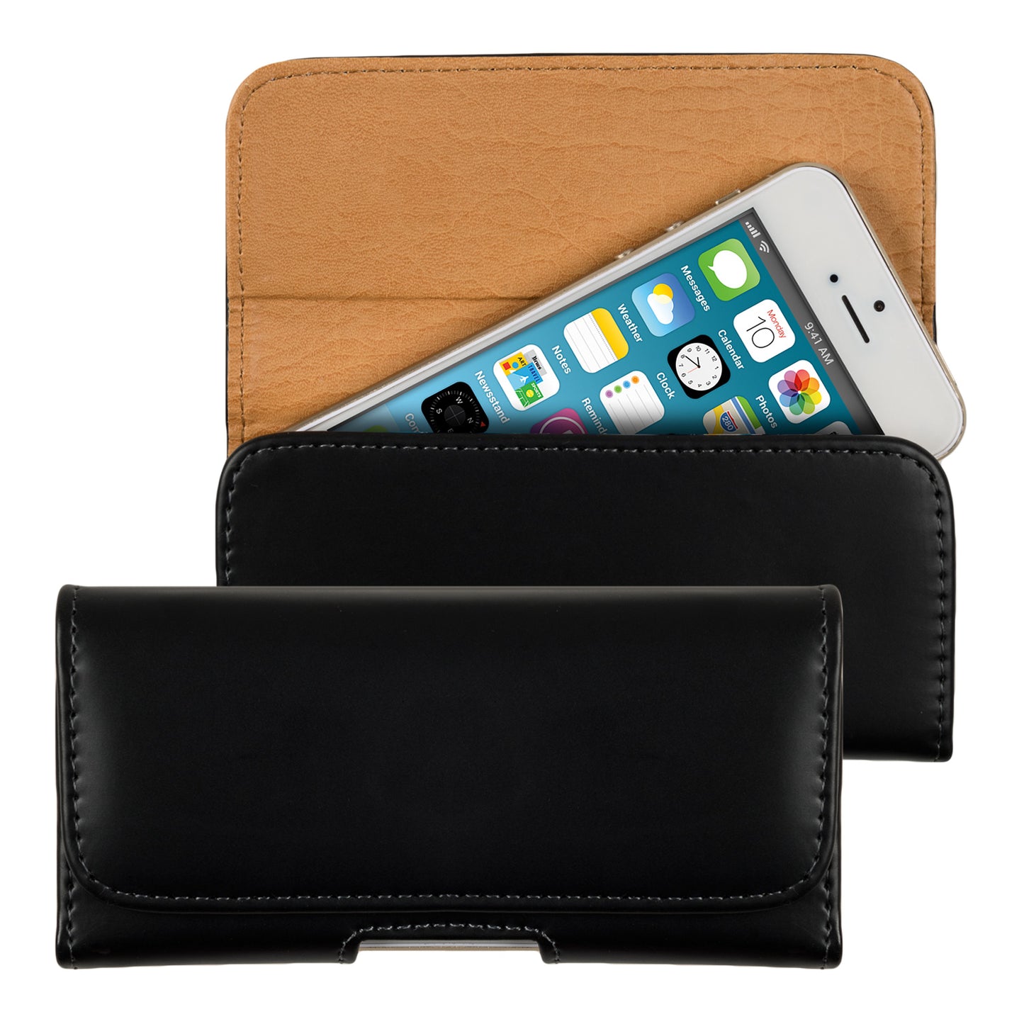 kwmobile Gürteltasche Hülle für Handys mit Gürtelclip - 13,2 x 6,5 x 1,3 cm Kunstleder Gürtel Case mit Gürtelschlaufe