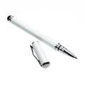 kwmobile Schlichter und eleganter 2 in 1 Stylus Pen mit Kugelschreiber für alle gängigen Smartphones und Tablets mit Touchscreen in WEIß Silber  