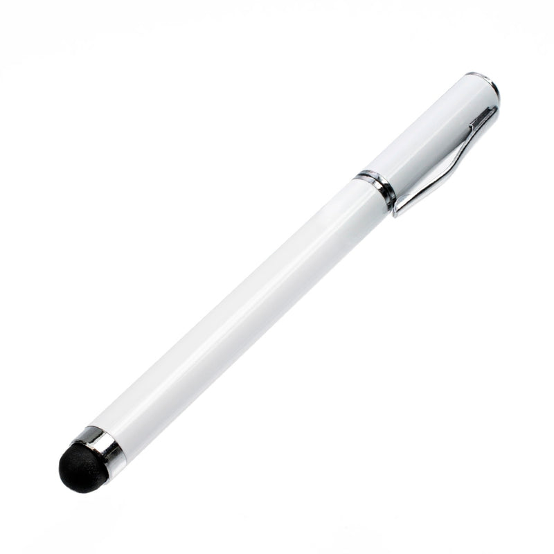 kwmobile Schlichter und eleganter 2 in 1 Stylus Pen mit Kugelschreiber für alle gängigen Smartphones und Tablets mit Touchscreen in WEIß