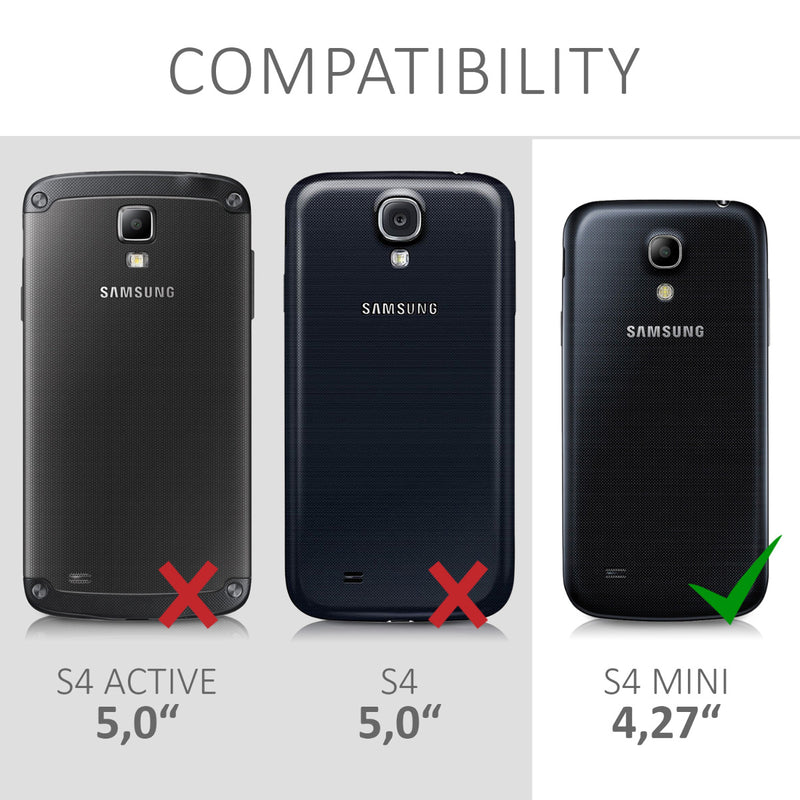 Kunstleder Hülle für Samsung Galaxy S4 Mini Schwarz