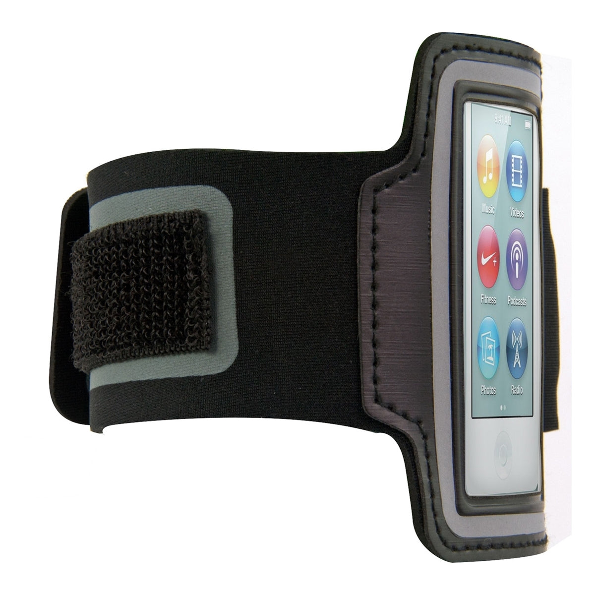 kwmobile Sport Armband kompatibel mit Apple iPod Nano 7 - mit Schlüsselfach - Sport Armtasche 19 - 35 cm Innenmaße - Schwarz Schwarz  