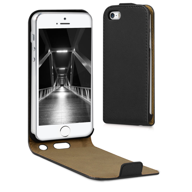 kwmobile Schutzhülle kompatibel mit Apple iPhone SE (1.Gen 2016) / iPhone 5 / iPhone 5S - Hülle Handy - Flip Case Handyhülle