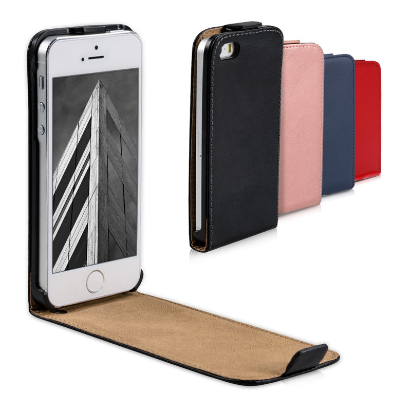 kwmobile Schutzhülle kompatibel mit Apple iPhone SE (1.Gen 2016) / iPhone 5 / iPhone 5S - Hülle Handy - Flip Case Handyhülle