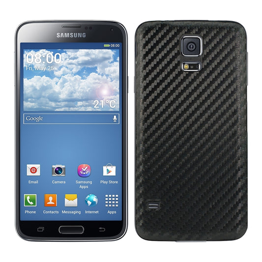 kwmobile Hardcase Hülle kompatibel mit Samsung Galaxy S5 / S5 Neo - Backcover Case Schutzhülle mit Carbonbezug Schwarz Schwarz  