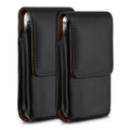 kwmobile Gürteltasche Hülle für Handys mit Gürtelclip - 13,5 x 6,9 cm Kunstleder Gürtel Case mit Gürtelschlaufe Schwarz Schwarz L 