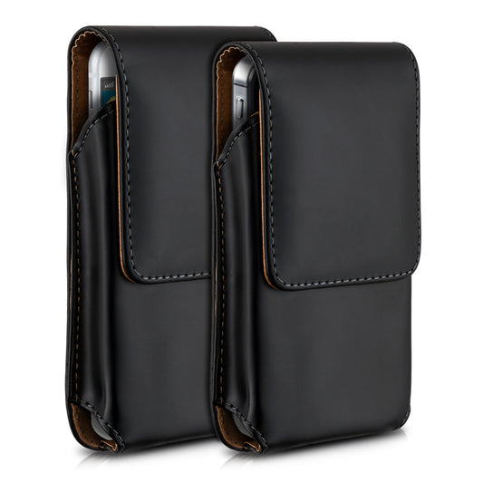 kwmobile Gürteltasche Hülle für Handys mit Gürtelclip - 13,5 x 6,9 cm Kunstleder Gürtel Case mit Gürtelschlaufe Schwarz Schwarz L 