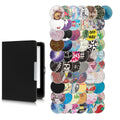 kwmobile Klapphülle kompatibel mit Tolino Vision 1 / 2 / 3 / 4 HD Hülle - eReader Case - Travel Schriftzug Schwarz Mehrfarbig Schwarz  [dsg44]