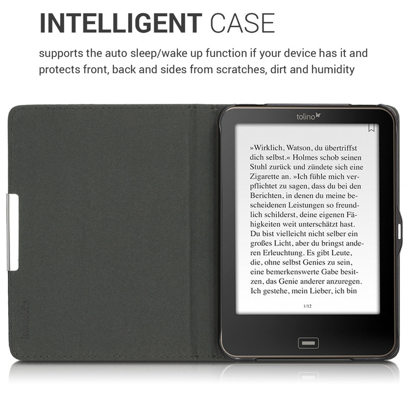 kwmobile Schutzhülle für Tolino Vision 1 / 2 / 3 / 4 HD Hülle - eReader Flip Case mit Auto Sleep Funktion