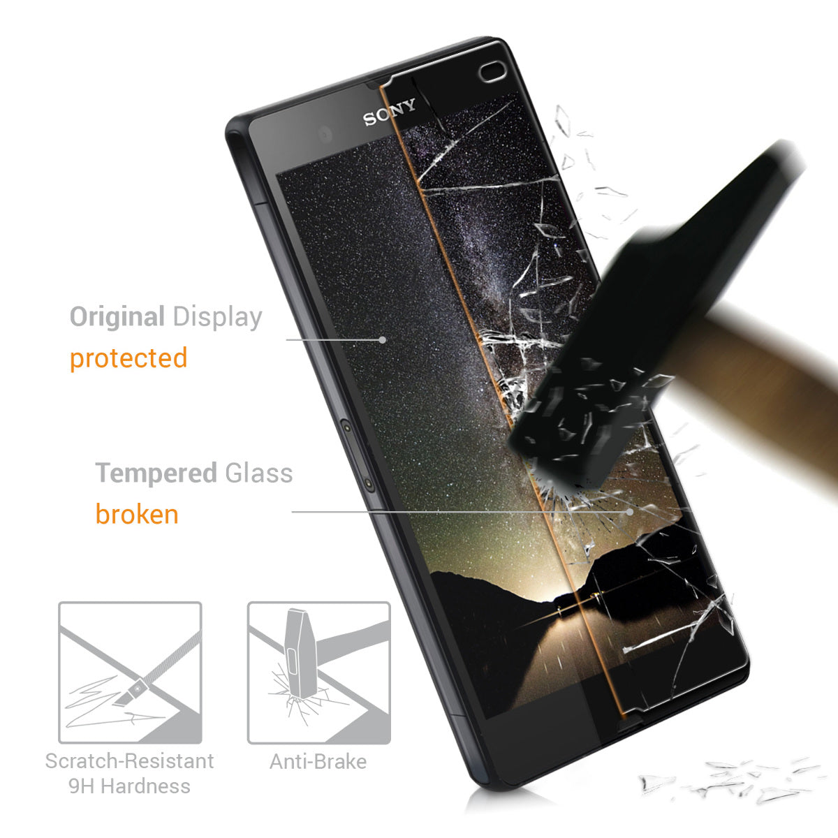 Glas Folie kompatibel mit Sony Xperia Z