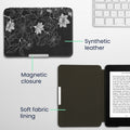 kwmobile Schutzhülle für Amazon Kindle Paperwhite Hülle - eReader Flip Case mit Auto Sleep Funktion - Galaxie Baum Wiese