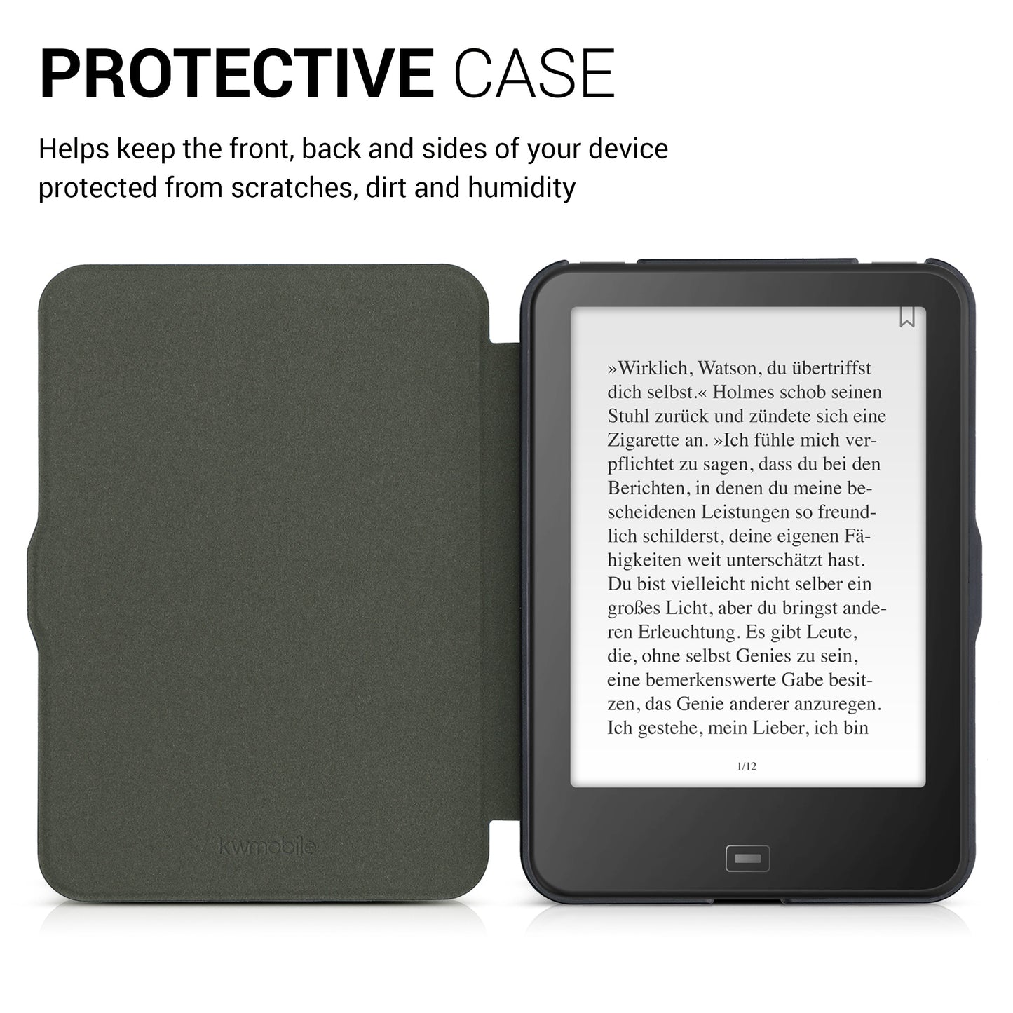 kwmobile Schutzhülle für Tolino Vision HD Hülle - eReader Flip Case mit Auto Sleep Funktion