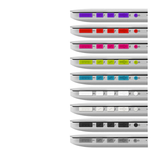 kwmobile 12x Staubschutz kompatibel mit Apple MacBook Pro 13" 15" Retina / Air 11" 13" (ab Mitte 2011 bis Mitte 2016) - Stöpsel Stecker Dust Plug Staubstecker Blau Blau  