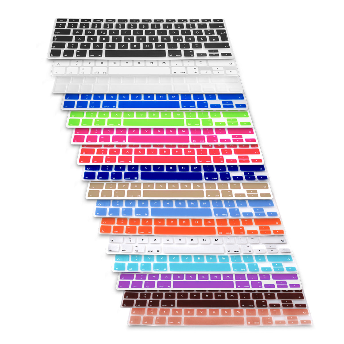 kwmobile Silikon Tastaturschutz für Apple MacBook Air 13''/Pro Retina 13''/15'' (bis Mitte 2016) A1369, A1466, A1502, A1425, A1398 - QWERTZ Keyboard Cover Abdeckung - Transparent Transparent  