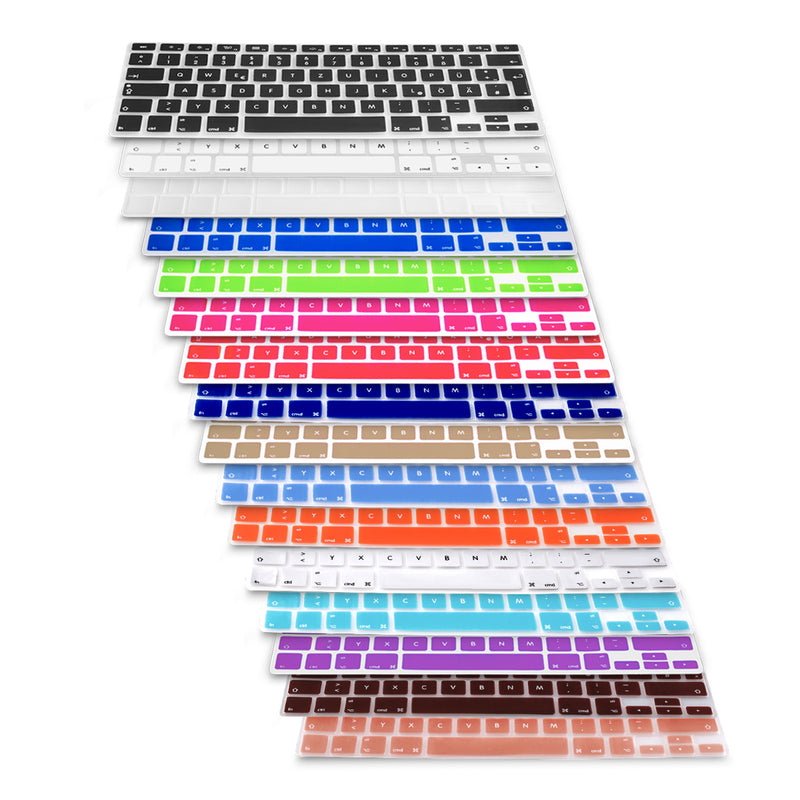 kwmobile Silikon Tastaturschutz für Apple MacBook Air 13''/Pro Retina 13''/15'' (bis Mitte 2016) A1369, A1466, A1502, A1425, A1398 - QWERTZ Keyboard Cover Abdeckung - Transparent Transparent  