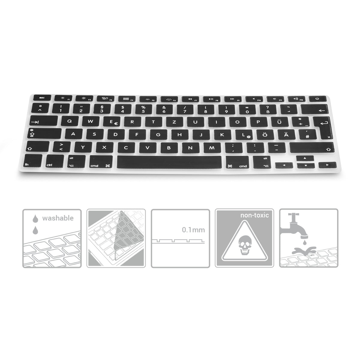 Tastaturschutz für Apple MacBook Air 13''/Pro Retina 13''/15'' (bis Mitte 2016) A1369, A1466, A1502, A1425, A1398