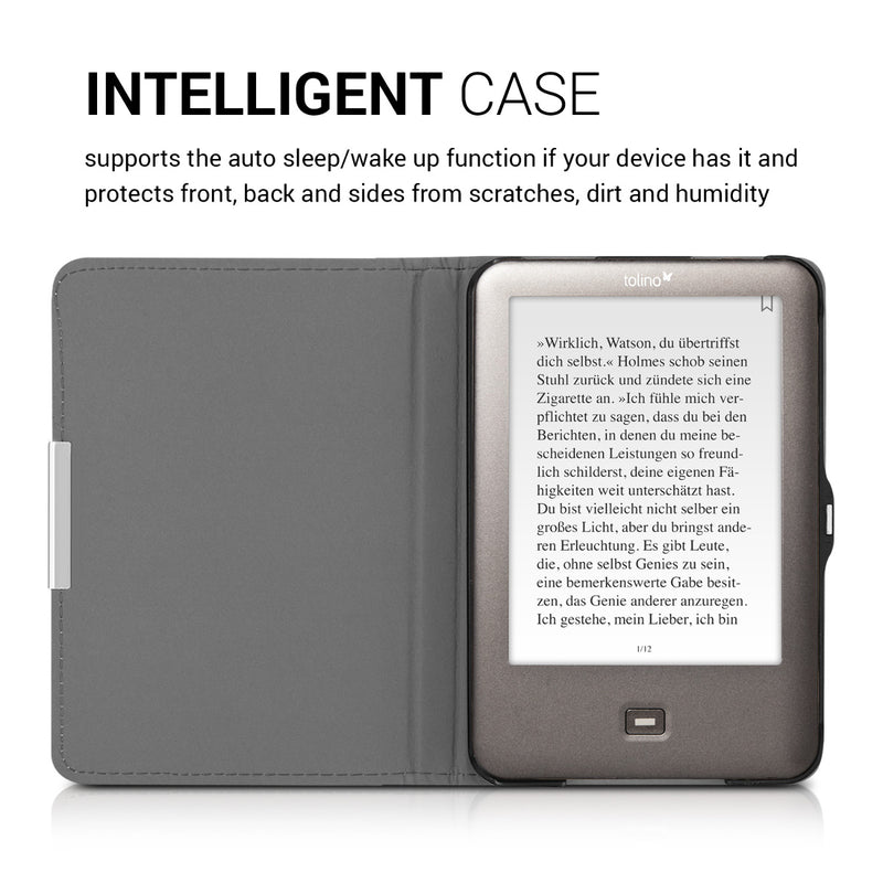 kwmobile Schutzhülle für Tolino Shine (2013) Hülle - eReader Flip Case mit Auto Sleep Funktion