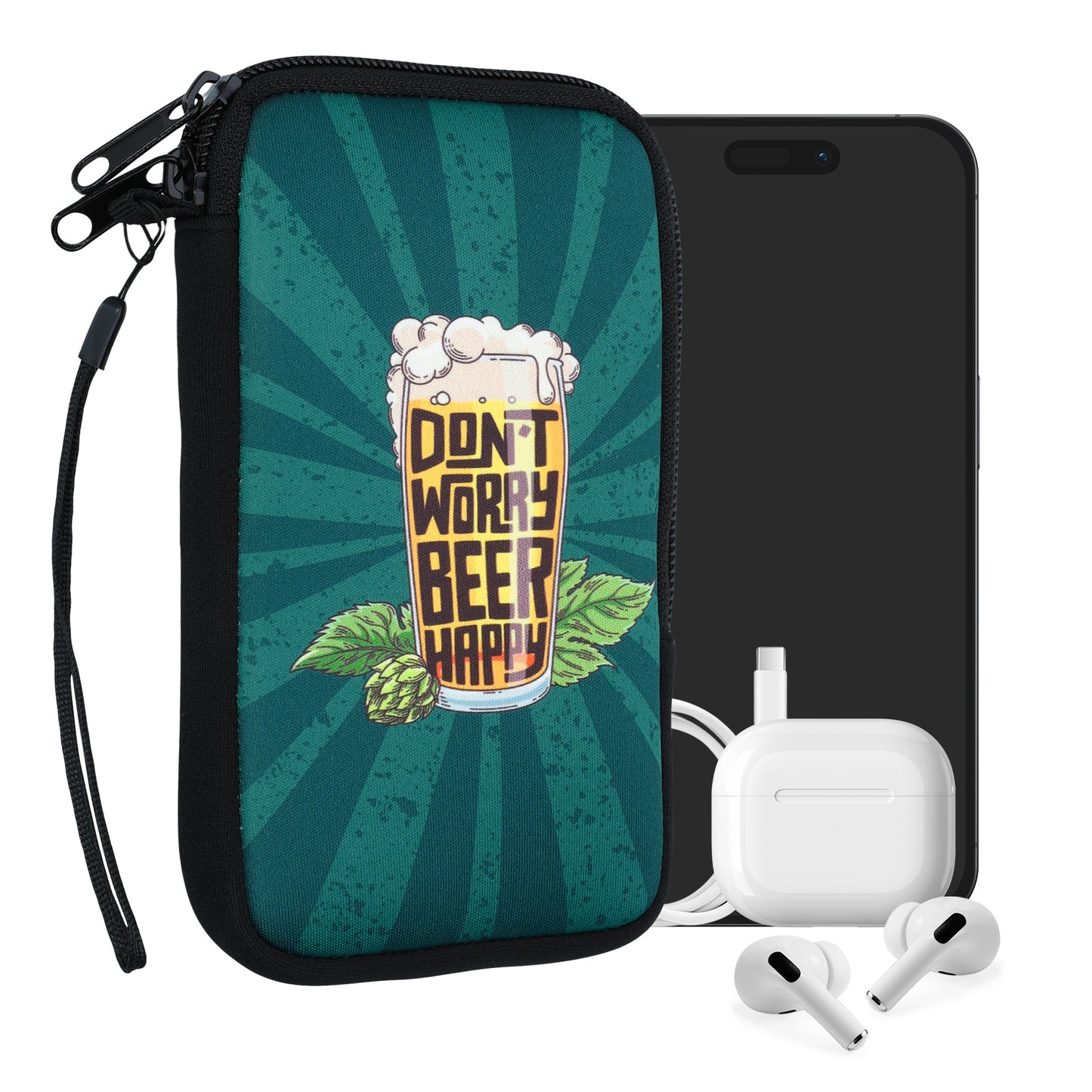 kwmobile Handytasche für Smartphones - Handy Tasche Hülle Cover Case Schutzhülle - Vögel Ast - 15,2 x 8,3 cm Innenmaße