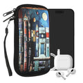 kwmobile Handytasche für Smartphones - Handy Tasche Hülle Cover Case Schutzhülle - Vögel Ast - 15,2 x 8,3 cm Innenmaße