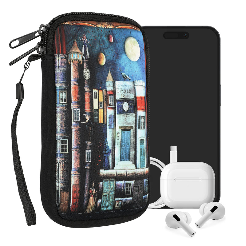 kwmobile Handytasche für Smartphones - Handy Tasche Hülle Cover Case Schutzhülle - Vögel Ast - 15,2 x 8,3 cm Innenmaße