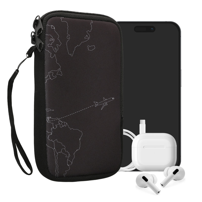kwmobile Handytasche für Smartphones - Handy Tasche Hülle Cover Case Schutzhülle - Vögel Ast - 15,2 x 8,3 cm Innenmaße